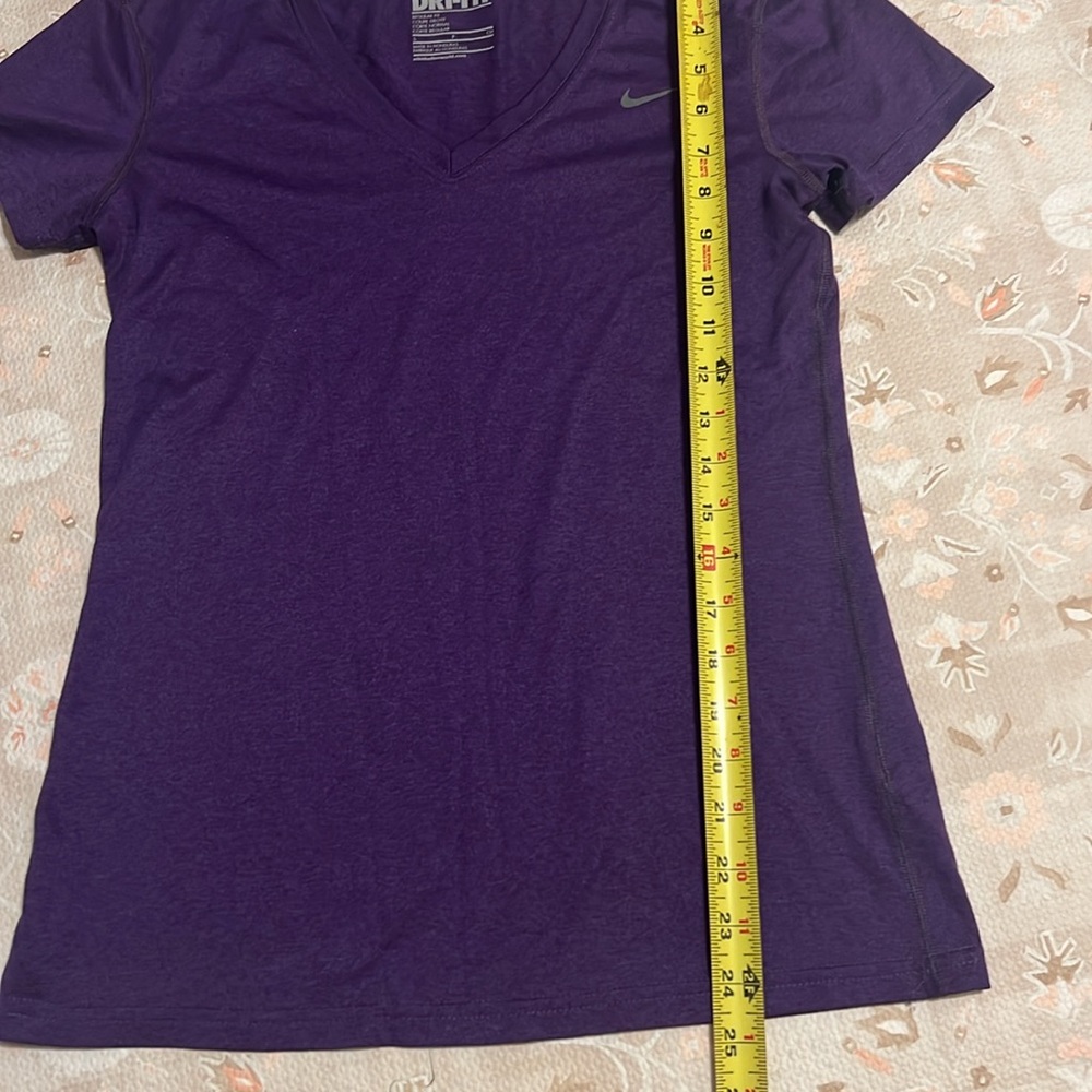 Nike Women's Purple Dri-FIT‎ V-Neck Top - Picture 2 of 7